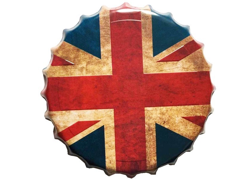 England Style Metal Signs Decorative Bottle Cap Craft for Decor