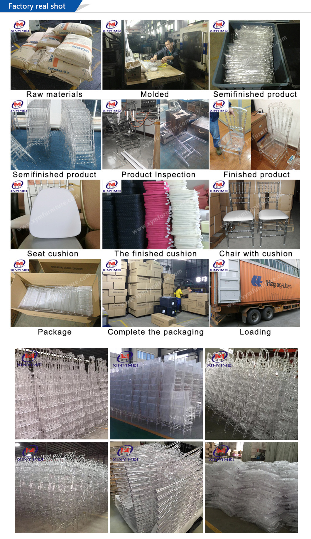 Fashion Design Stackable Acrylic Clear Wedding Chair Wholesale
