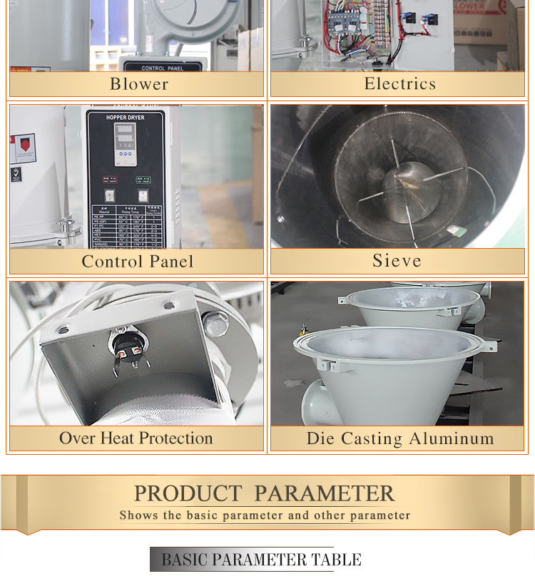 CE Industrial Drum Drier Hopper Plastic Drying Machine Price for Granule