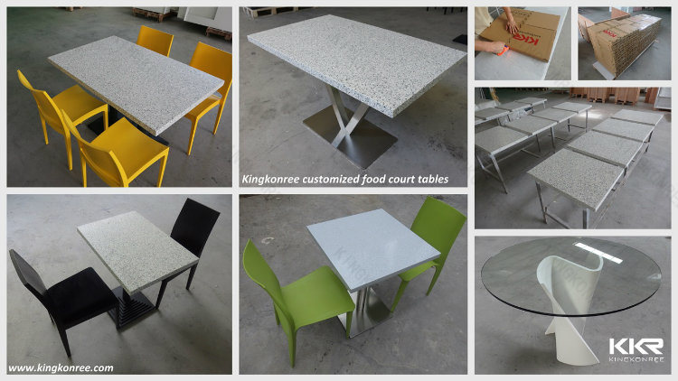 Furniture Long Artificial Stone Solid Surface Food Count Restaurant Table