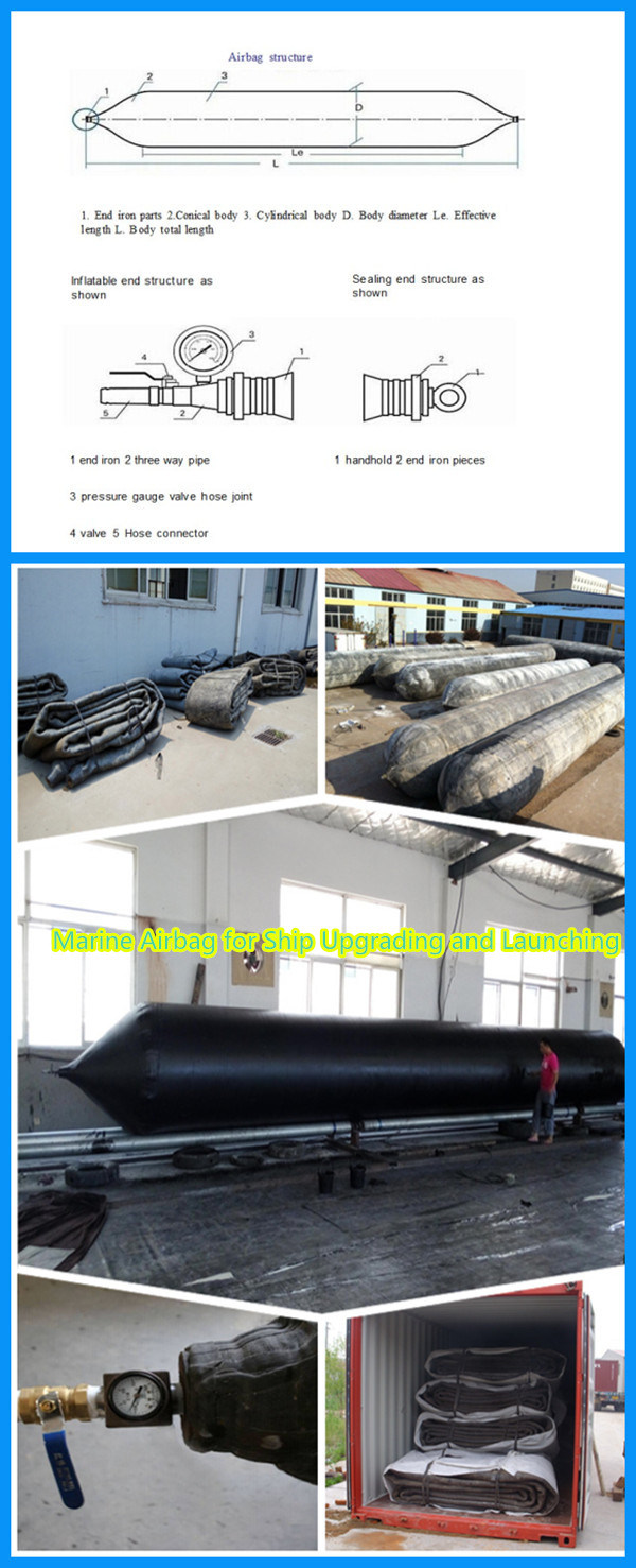 High Quality 0.6m-1.5m Floating Inflatsble Rubber Ship Airbags