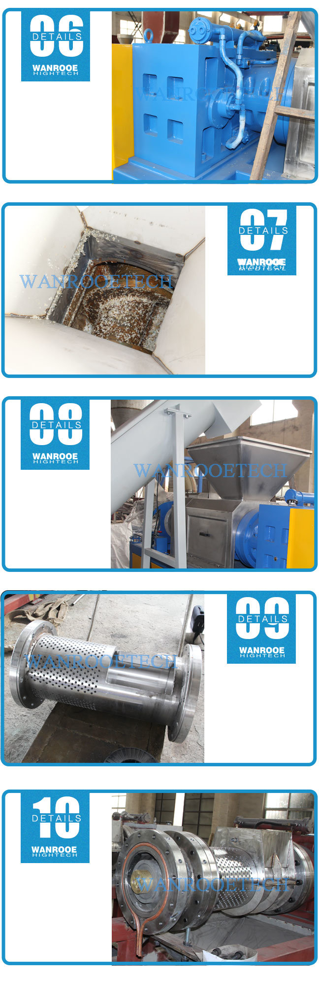 Professional Plastic Waste PP PE Film Squeezing Dewatering and Granulating Machine