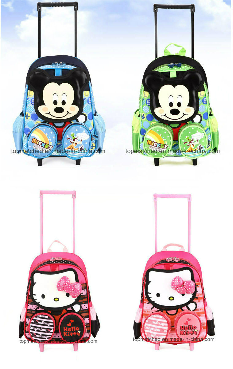 New Arrival School Trolley Bag Cartoon School Bag Hellokitty Trolley Bag