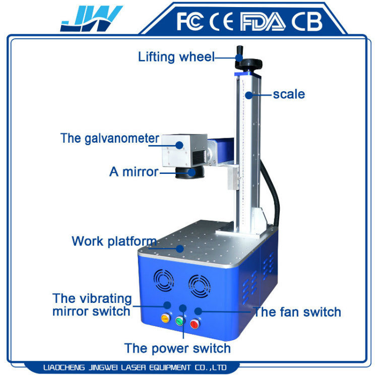Ce 20W 30W 50W Fiber Laser Marking Machine for Metal/ Plastic Cup/ Phonecase /Bearing/PVC