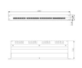 High Quality 24-Port Cat 5e Shielded Patch Panel