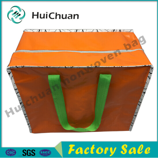 Tote Foldable PP Woven Aluminium Foil Zipper Bag with EPE