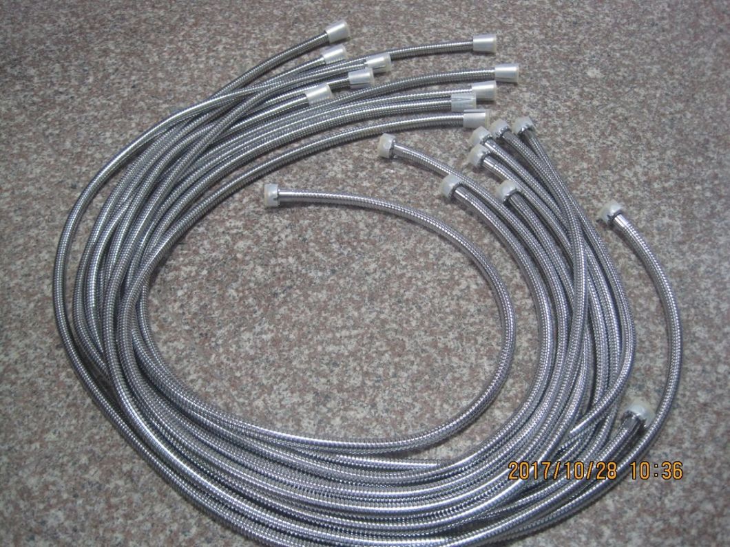 Stainless Steel Double Locked Flexible Shower Pipe, 1.5m Length, EPDM, Brass Nut, Chromed Finish, Acs Certificate