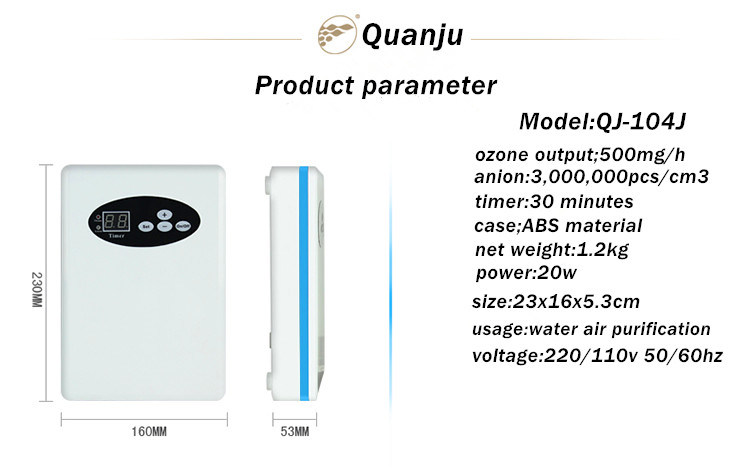 500mg Small and Portable Ozonizer Ozone Air Purifier