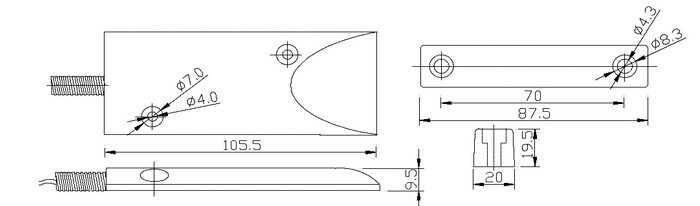 Wired Door Magnetic Switch for Rolling Door & Window (SC-61L)