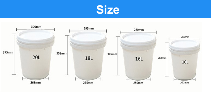 Wholesale 20L White Plastic Painting Buckets/Pail/Barrel/Drum with Lids