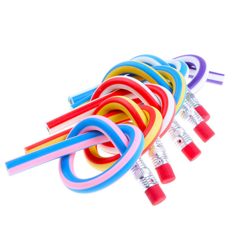 18cm Hb Promotional Gift Colorful Flexible Plastic PVC Twisted Pencil