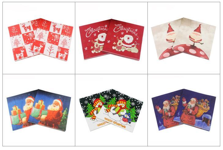 Christmas Logo Custom Disposable Dinner Paper Napkins for Party