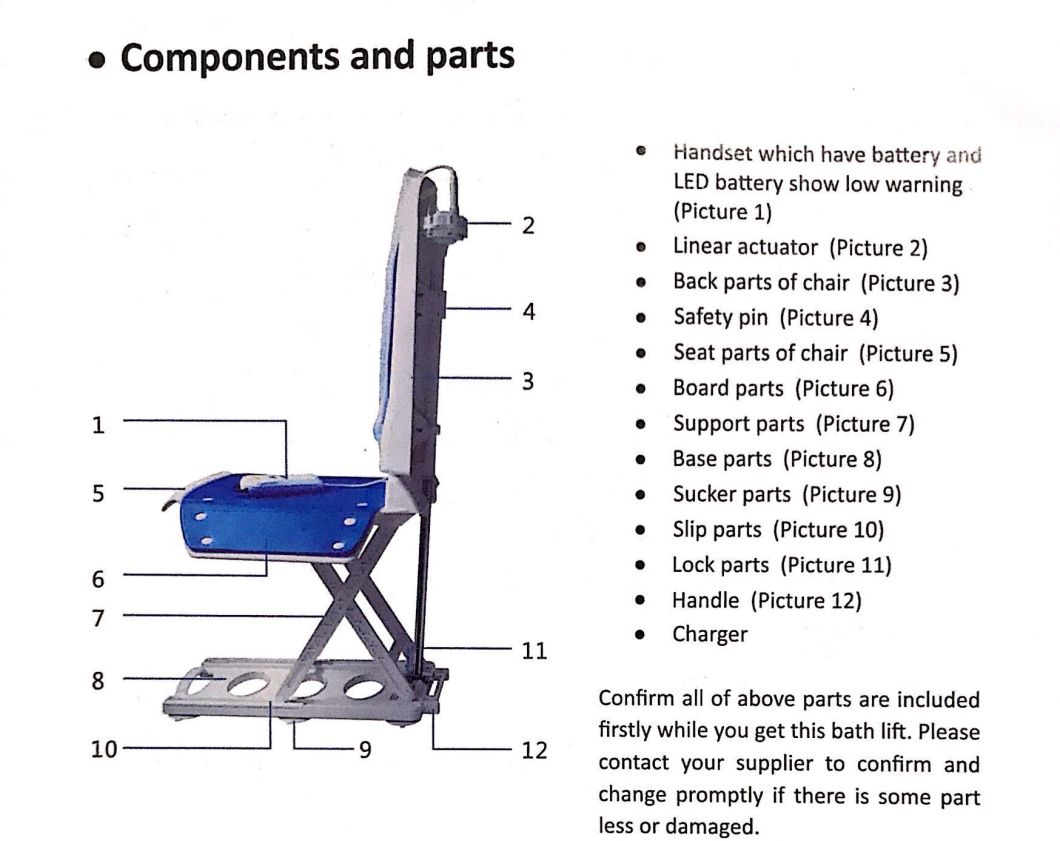 Electric Lifting up Bath Showe with Lithium Battery (JX-6099)