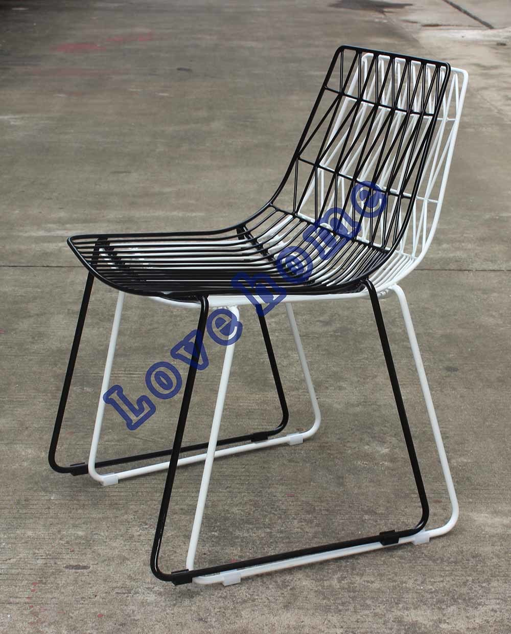 Modern Classic Metal Dining Stackable Bend Side Wire Chair