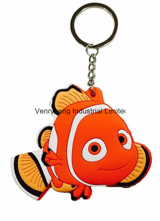 Wholesales Custom 3D Cartoon Rubber Keychain for Gift