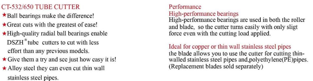 Roller Type Tube Cutter CT-428, Cutting Knife for 3/16