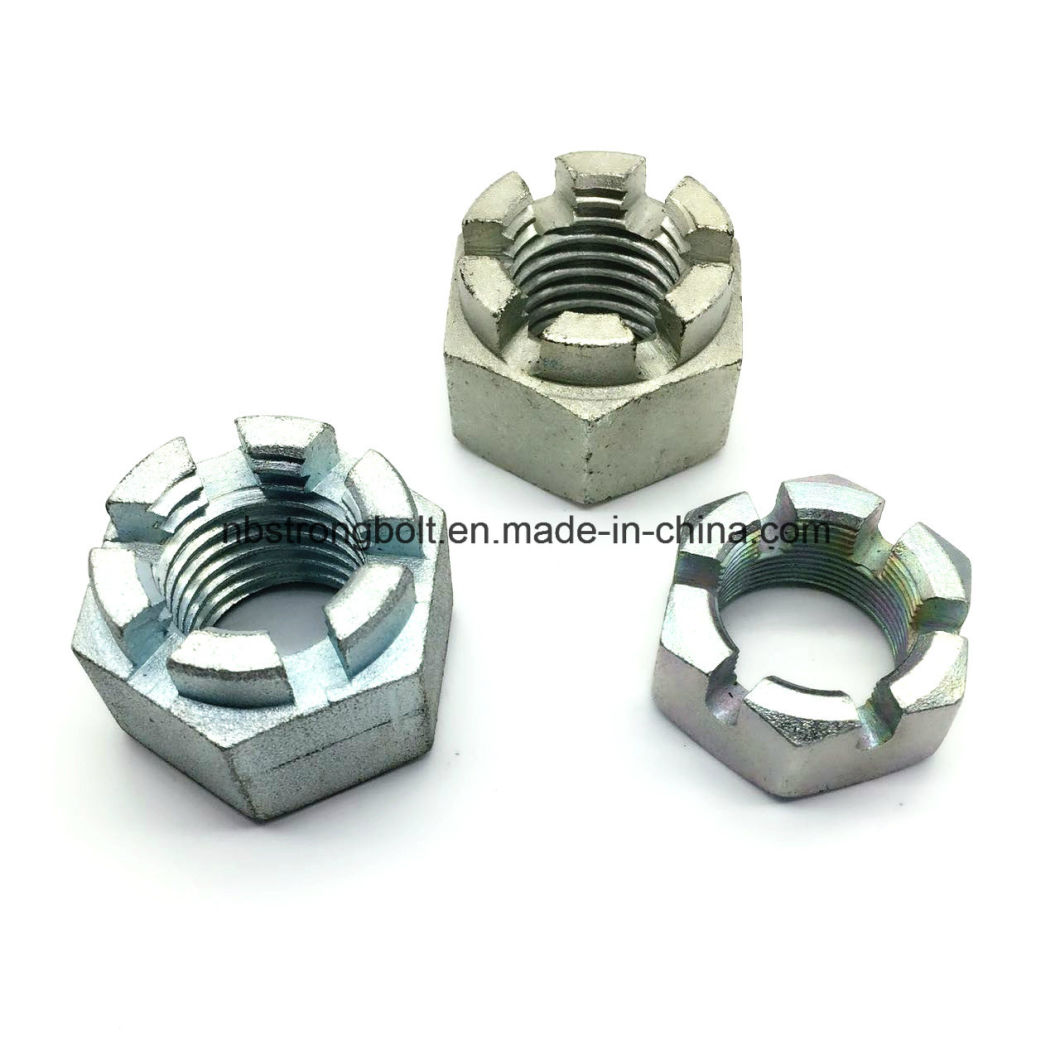 Hex Slotted Nuts DIN935 with Zp