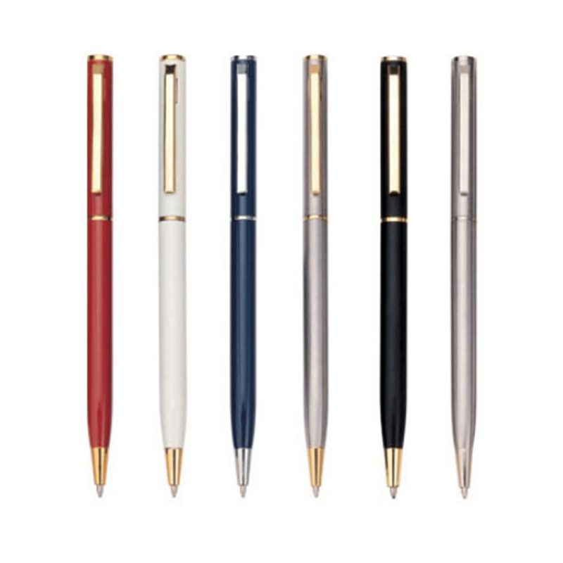 Custom Logo Slim Metal Promotional Ballpoint Pen for Business Gift