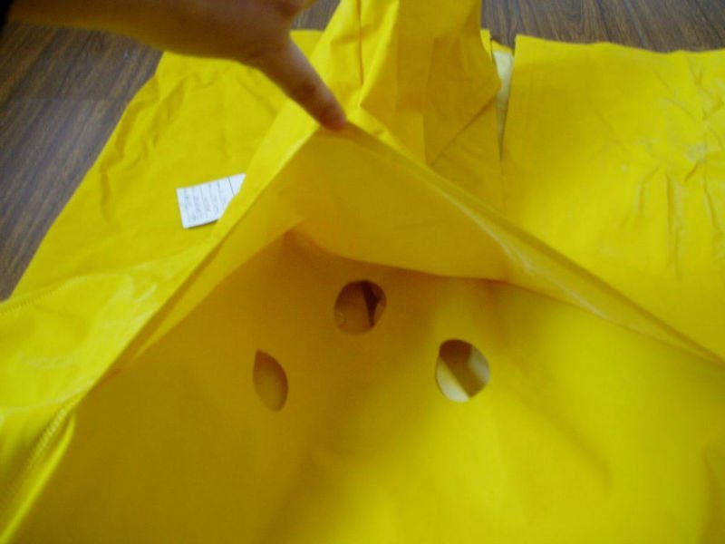 Long Yellow Rainwear Poncho PVC Raincoat