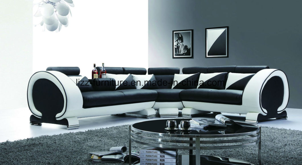 Classic Simple Sectional Modern Sofa with Genuine Leather