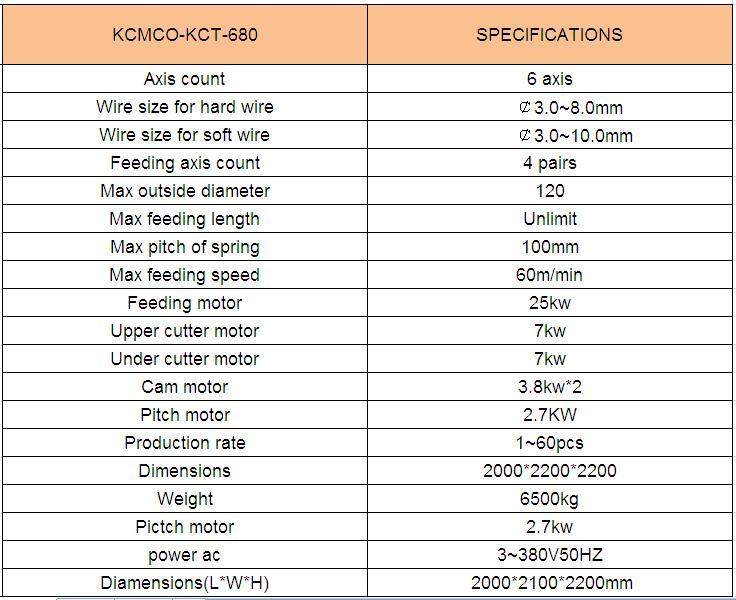 KCT-680 8mm CNC Compression Spring Spring Coiler With Camera Length Guage