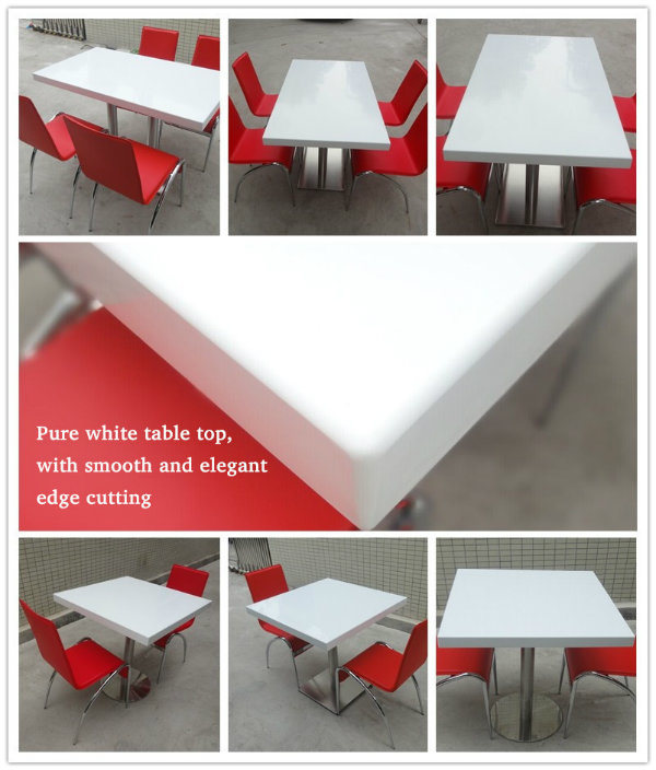 White Big Round Solid Surface Dining Table for Restaurant