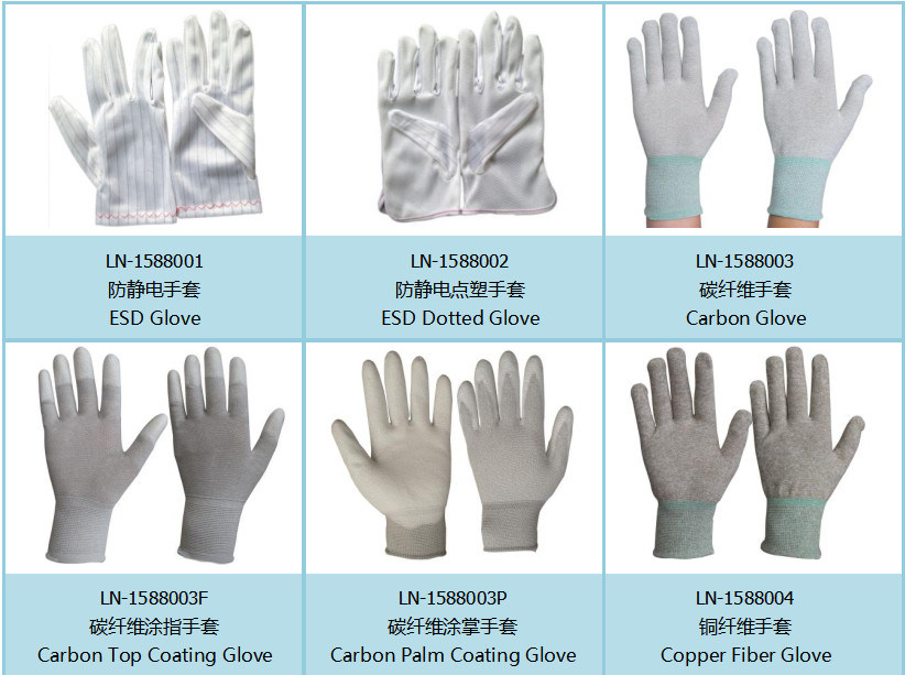 Anti Static ESD PVC Coated Polyester Safety Gloves for Cleanroom