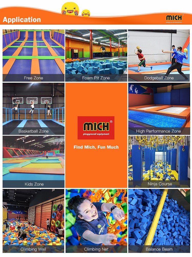 New Trampoline Park with PE Climbing Wall