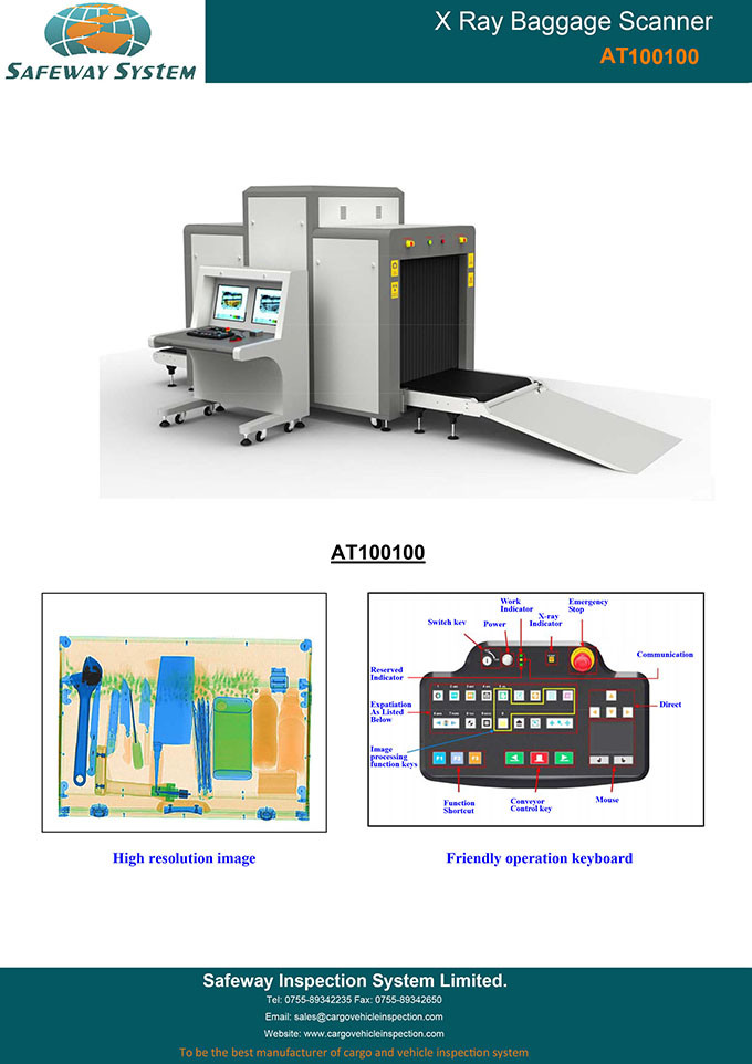 X Ray Luggage Inspection Machine to Detect Contraband At100100