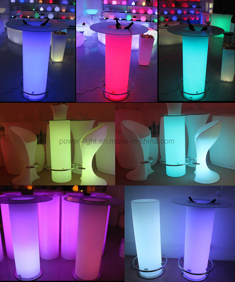 Bar Furniture Illuminated LED Cylinder Table