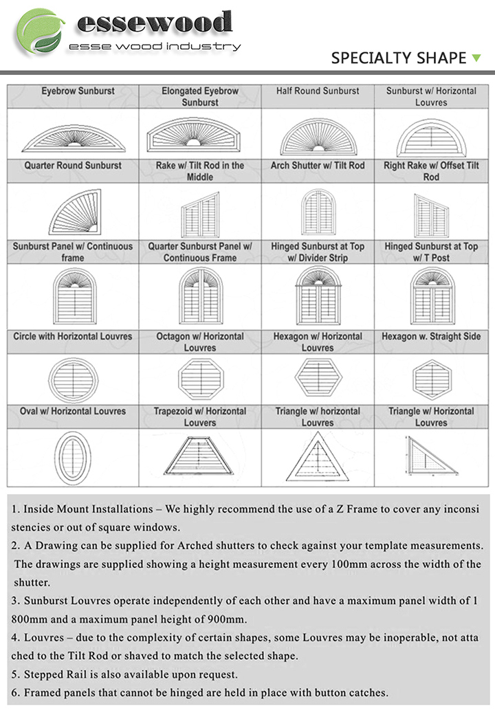 Exterior/Interior Operable Louver Composite PVC Plantation Shutters Irregular Shape Triangle Shutter