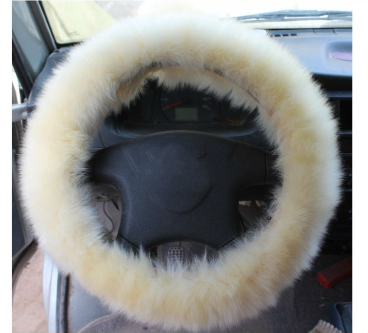 High-Quality Sheepskin Winter Warmth Car Steering Wheel Cover