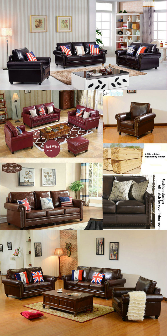 1+2+3 America Leather Sofa for Home Furniture (8001)