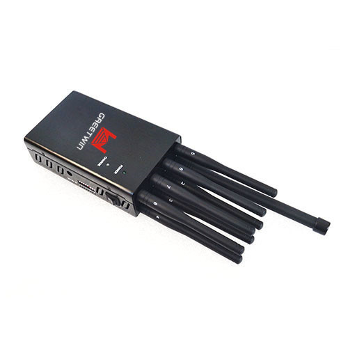 8 Antennas Handheld Black Cell Phone GPS WiFi Signal Jammer (GW-JN8)