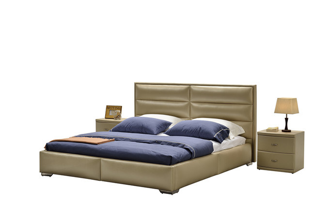 Fashion Double Bed Design Modern Bedroom Furniture Leather Bed (G7005)