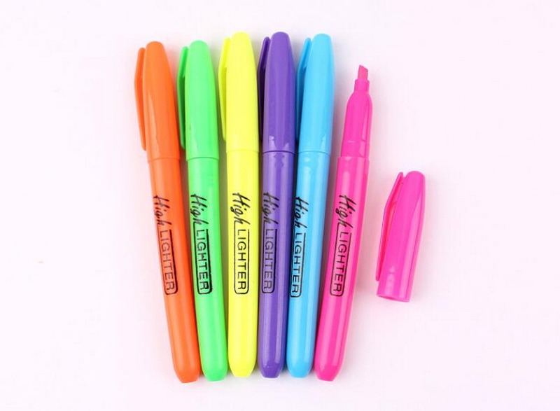 New Product Six Color Highlighter Marker with Custom Logo