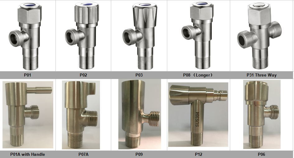 Long Stainless Steel Bathroom Lavatory Tap Water Angle Valve