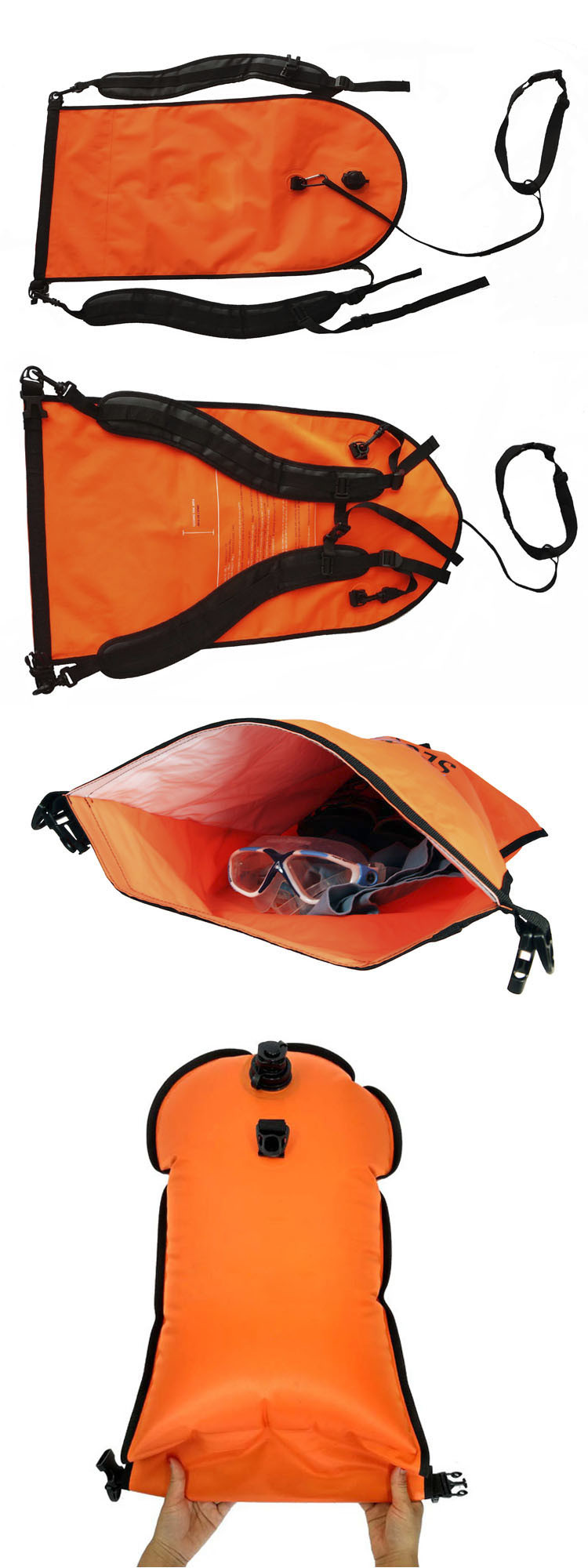 Safety Swim Buoy Backpack Floating Dry Bag for Open Water Swimming