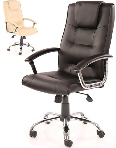 Real Leather Manager Office Chair Aluminium Alloy Foot (SZ-OCK02)