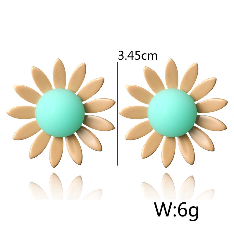 2018 Candy Color Resin Flower Stud Earrings for Women Gift Jewelry