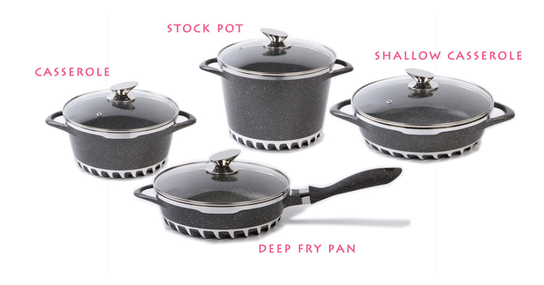 8PCS Aluminum Die-Casting Nonstick Casting Cookware Set (CLA014 SERIES)