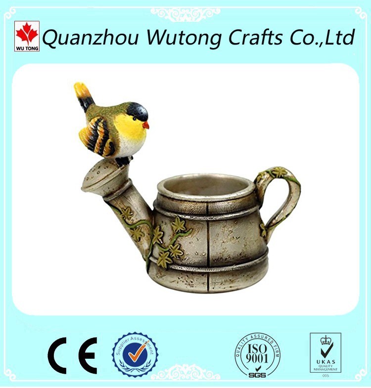 Bird Design Resin Flower Pot Garden Plant Pot Decoration