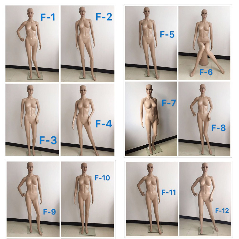 Female Full Body Realistic Mannequin Display Head Turns Dress Form Wbase