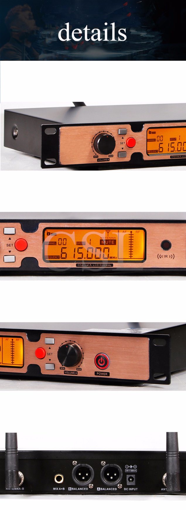 Golden UHF Dynamic Microphone 100m Wireless Receiver Range