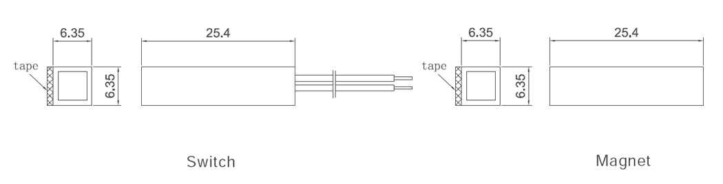 Proximaty Switch/Reed Switch for Magnetic Door Contact Switch