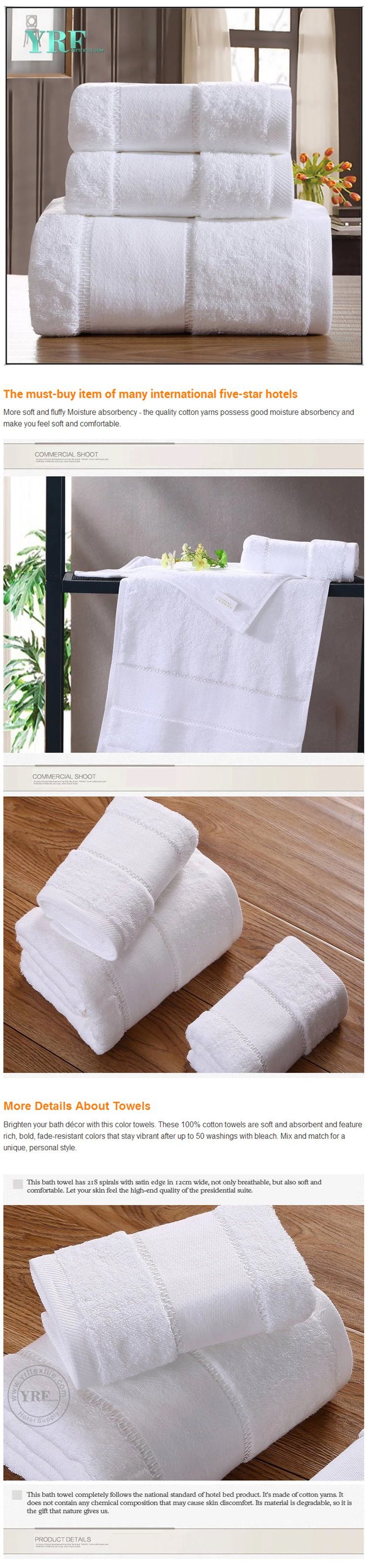 Wholesale 100% Cotton Plain Color Hotel Bath Towel