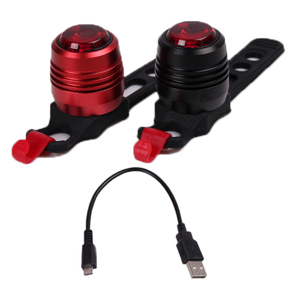 USB Rechargeable 3 Mode Bike Bicycle Red White LED Safety Rear Warning Ruby Tail Light