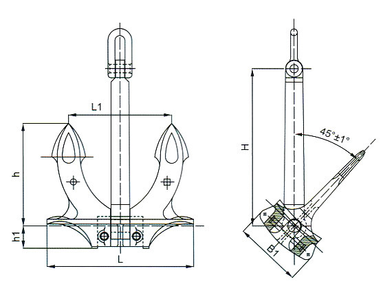 Hall Type a B C Anchor with Cetificate