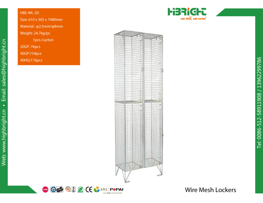 3 Floors Construction Site Zinc Galvanized Steel Mesh Locker