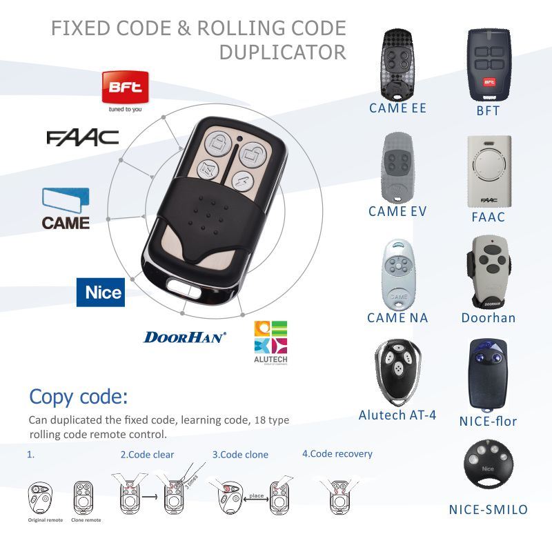 433MHz Remote Control Copy Rolling Code Keyfob for Rolling Shutter Yet019-D4